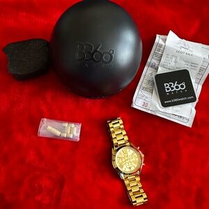 B360 Watch - Full Gold Chronograph with Roman Numerals (Complete Set)